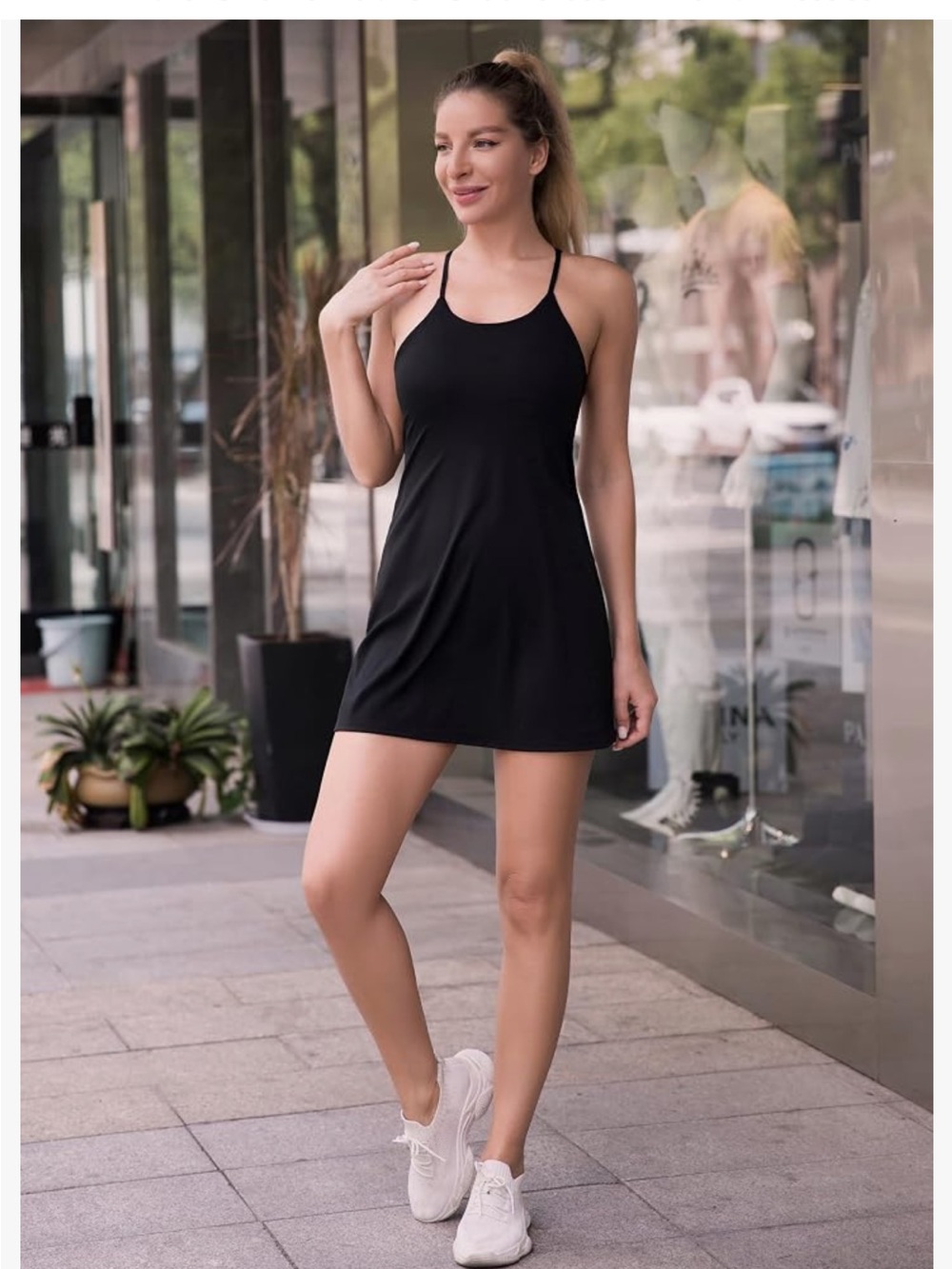 Amazon Black A-Line tennis golf Racerback Dress